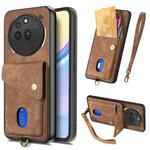 For Nothing Phone 3a Pro Retro Card Wallet Fold Leather Phone Case with Strap(Brown)