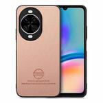 For Huawei nova 14 Twill Fabric Leather Skin Back Phone Case(Pink)