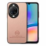 For Huawei nova 14 Ultra Twill Fabric Leather Skin Back Phone Case(Pink)