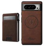 For Google Pixel 10 Pro XL Suteni H19 Litchi Grain 2-in-1 Removable Card Box Back Phone Case(Brown)