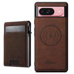 For Google Pixel 9 Suteni H19 Litchi Grain 2-in-1 Removable Card Box Back Phone Case(Brown)