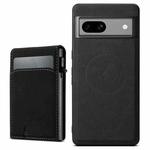 For Google Pixel 7a Suteni H19 Litchi Grain 2-in-1 Removable Card Box Back Phone Case(Black)