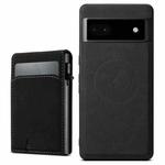 For Google Pixel 6a Suteni H19 Litchi Grain 2-in-1 Removable Card Box Back Phone Case(Black)