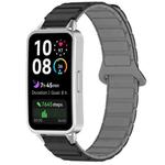 For Huawei Band 10 / 9 / 8 Magnetic Two Color Silicone Watch Band(Black Gray)