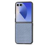 For Samsung Galaxy Z Flip 7 5G Carbon Fiber Texture Leather Back Phone Case(Blue)