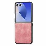 For Samsung Galaxy Z Flip 7 5G Vintage Leather PC Back Cover Phone Case(Pink)