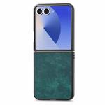 For Samsung Galaxy Z Flip 7 5G Vintage Leather PC Back Cover Phone Case(Green)