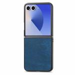 For Samsung Galaxy Z Flip 7 5G Vintage Leather PC Back Cover Phone Case(Blue)