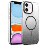For iPhone 11 Gold Diamond Glitter Gradient MagSafe Shockproof Phone Case(Black)