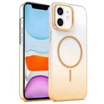 For iPhone 11 Gold Diamond Glitter Gradient MagSafe Shockproof Phone Case(Gold)
