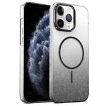 For iPhone 11 Pro Max Gold Diamond Glitter Gradient MagSafe Shockproof Phone Case(Black)