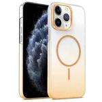 For iPhone 11 Pro Max Gold Diamond Glitter Gradient MagSafe Shockproof Phone Case(Gold)