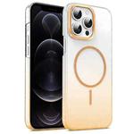 For iPhone 12 Pro Gold Diamond Glitter Gradient MagSafe Shockproof Phone Case(Gold)