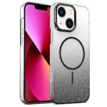 For iPhone 13 Gold Diamond Glitter Gradient MagSafe Shockproof Phone Case(Black)
