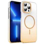 For iPhone 13 Pro Gold Diamond Glitter Gradient MagSafe Shockproof Phone Case(Gold)