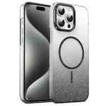 For iPhone 14 Plus Gold Diamond Glitter Gradient MagSafe Shockproof Phone Case(Black)