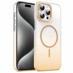 For iPhone 15 Pro Gold Diamond Glitter Gradient MagSafe Shockproof Phone Case(Gold)