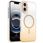 For iPhone 16e Gold Diamond Glitter Gradient MagSafe Shockproof Phone Case(Gold)