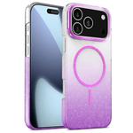 For iPhone 17 Pro Max Gold Diamond Glitter Gradient MagSafe Shockproof Phone Case(Purple)