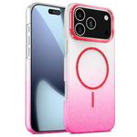 For iPhone 17 Pro Gold Diamond Glitter Gradient MagSafe Shockproof Phone Case(Red)