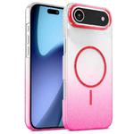For iPhone 17 Air Gold Diamond Glitter Gradient MagSafe Shockproof Phone Case(Red)