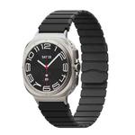 For Samsung Galaxy Watch Ultra 47mm Magnetic Two Color Silicone Watch Band(Black Gray)