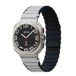 For Samsung Galaxy Watch Ultra 47mm Magnetic Two Color Silicone Watch Band(White Black)