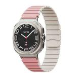 For Samsung Galaxy Watch Ultra 47mm Magnetic Two Color Silicone Watch Band(Pink Starlight)