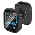 For Apple Watch Series 10 46mm Tempered Film Integrated Aluminum Watch Case(Black)