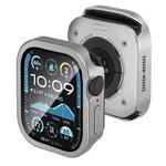 For Apple Watch Series 10 46mm Tempered Film Integrated Aluminum Watch Case(Silver)