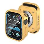 For Apple Watch Series 10 46mm Tempered Film Integrated Aluminum Watch Case(Gold)