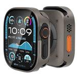 For Apple Watch Ultra 49mm Tempered Film Integrated Aluminum Watch Case(Titanium)