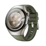 For Huawei Watch 5 42mm Silicone Hybrid Leather Watch Band(Frosted Green)