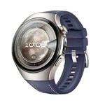 For Huawei Watch 5 46mm Silicone Hybrid Leather Watch Band(Blue)