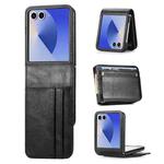 For Samsung Galaxy Z Flip7  5G Vertical Flip Card Slot Leather Phone Case(Black)