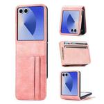 For Samsung Galaxy Z Flip7  5G Vertical Flip Card Slot Leather Phone Case(Pink)