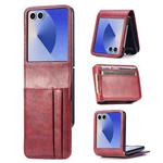 For Samsung Galaxy Z Flip7  5G Vertical Flip Card Slot Leather Phone Case(Red)