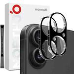For iPhone 17 2pcs NORTHJO Camera Lens Protector 3D HD Tempered Glass Film(Black)