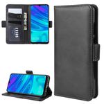 Double Buckle Wallet Stand Leather Cell Phone Case for Huawei P30 LITE，with Wallet & Holder & Card Slots(Black)