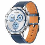 22mm Quick Release Button Buckle Genuine Leather Watch Band(Blue)