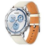 22mm Quick Release Button Buckle Genuine Leather Watch Band(Creamy White)
