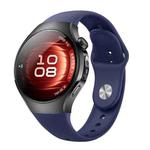 For Huawei Watch 5 42mm Reverse Buckle Silicone Watch Band(Raw Blue)