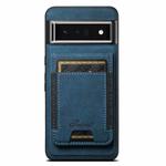 For Google Pixel 6 Pro Suteni H17 Litchi Texture Leather Magnetic Detachable Wallet Phone Case(Blue)