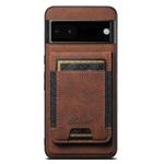 For Google Pixel 6a Suteni H17 Litchi Texture Leather Magnetic Detachable Wallet Phone Case(Brown)