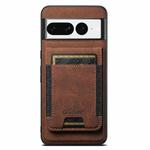 For Google Pixel 7 Suteni H17 Litchi Texture Leather Magnetic Detachable Wallet Phone Case(Brown)