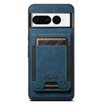 For Google Pixel 7 Suteni H17 Litchi Texture Leather Magnetic Detachable Wallet Phone Case(Blue)