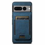 For Google Pixel 7 Pro Suteni H17 Litchi Texture Leather Magnetic Detachable Wallet Phone Case(Blue)