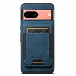 For Google Pixel 7a Suteni H17 Litchi Texture Leather Magnetic Detachable Wallet Phone Case(Blue)