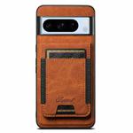 For Google Pixel 8 Pro Suteni H17 Litchi Texture Leather Magnetic Detachable Wallet Phone Case(Khaki)