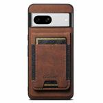 For Google Pixel 8a Suteni H17 Litchi Texture Leather Magnetic Detachable Wallet Phone Case(Brown)
